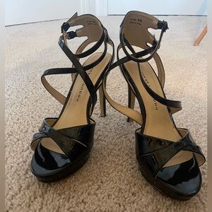 Chinese Laundry Black Patent Leather Strappy Heels